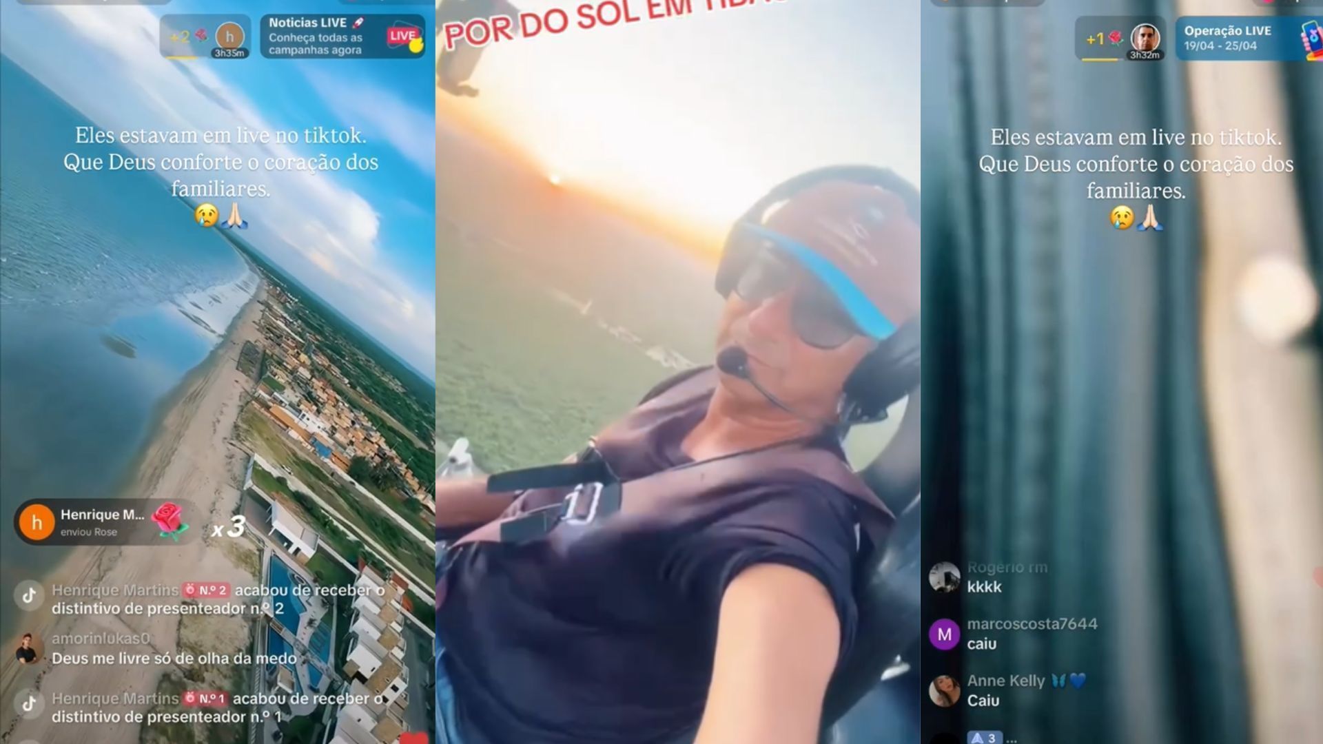 Piloto que morreu em queda de girocóptero fazia live no momento do acidente