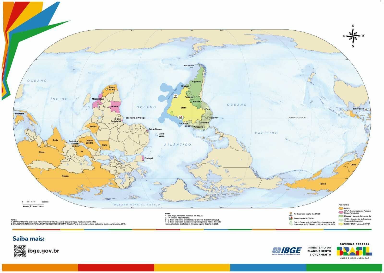 Sindicato do IBGE afirma que novo mapa-múndi “compromete a credibilidade”